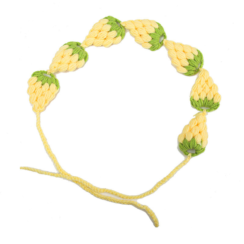 Francia cereza toallas triangulares mujeres primavera y otoño viajes padres-hijos gancho de punto flores hueco pañuelo de arte correa de pelo gorro