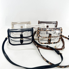 夏季新款亚马逊跨境马鞍包透明包手机包豹纹小包女士单肩斜挎包包