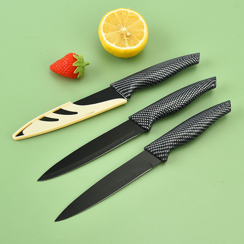 Cuchillo multipropósito de acero inoxidable cuchillo de fruta de cocina cuchillo de cuchillo de cola de golondrina cuchillo de color caja de exhibición de regalo