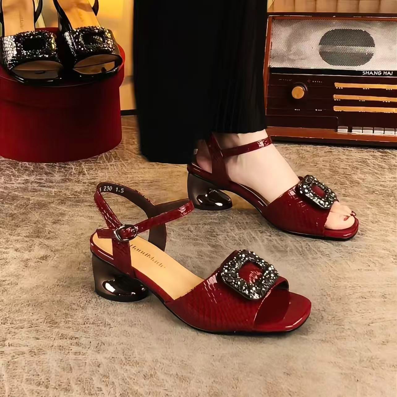 Retro summer romantic and delicate fashionable sandals with…