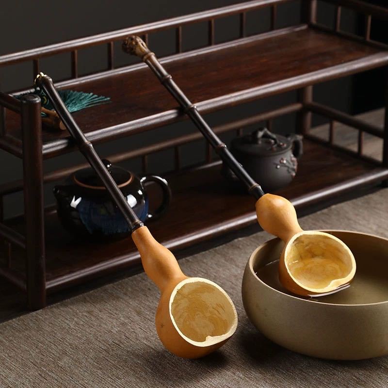 天然葫芦水勺 小水瓢茶勺茶则匙荷铲功夫茶具零配件米面竹饭勺果