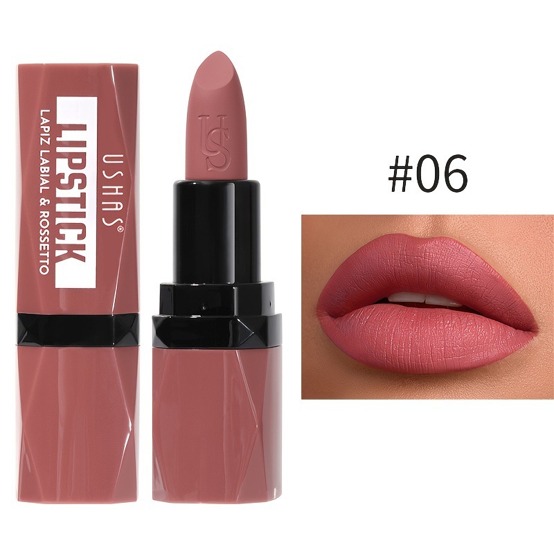 USHAS European and American Cross-border spot terciopelo mate lápiz labial textura brillante no es fácil de decolora esmalte de labios LP2283