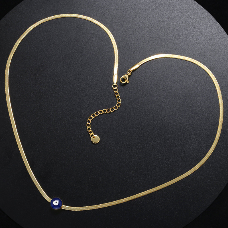 Fashion Devil'S Eye Stainless Steel Necklace Plating Stainless Steel Necklaces_colorza_5