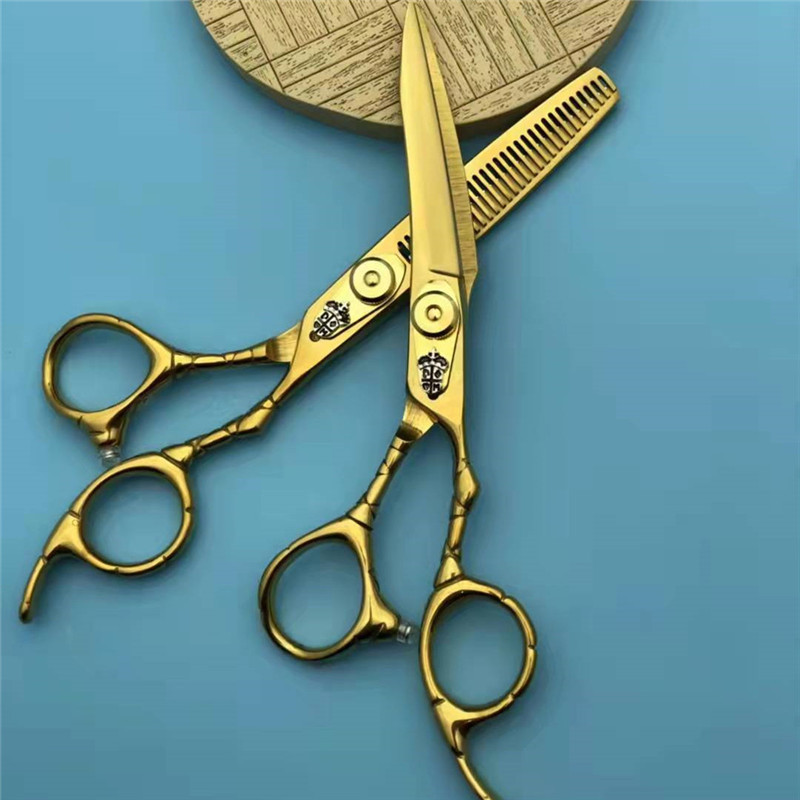 金色美发剪刀 KIT-6.0寸 高螺丝 皇冠 双拼色剪刀 井上火匠剪刀
