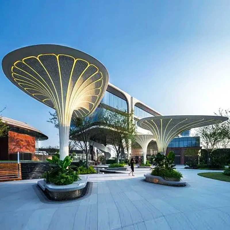 Жесткая структура Галерея деревьев производители скульптур нержавеющая сталь абстрактный Металл Железо выветривание сталь алюминиевый шпон большой пейзаж