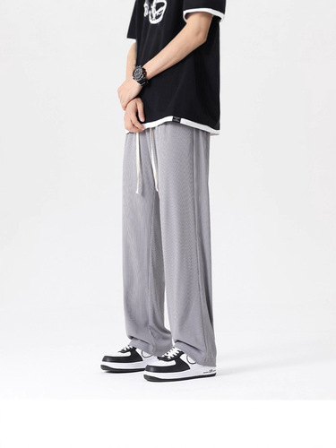 Men's new casual pants, straight sports trend, all-matching, drooping casual suit pants, loose and heavy casual pants