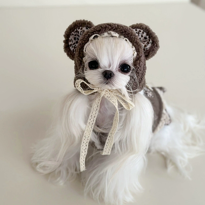 Mifaya Factory Direct головной убор для домашних животных кошка и собака декоративная шляпа цветочный медведь хлопковое кружево фото моделирование