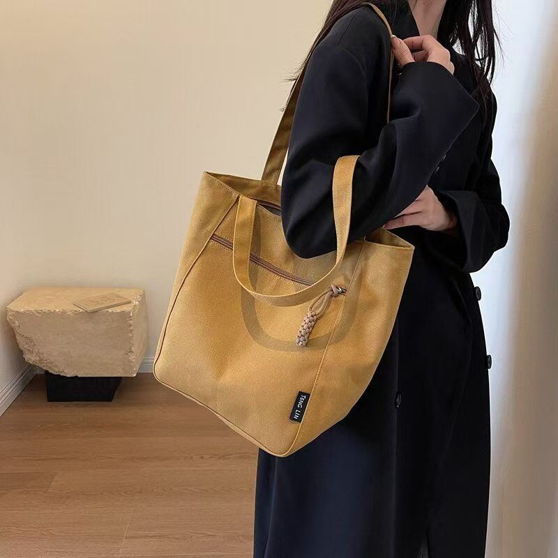 Japanese-style New Waterproof Nylon Casual Cross-border Spring Summer Single Shoulder Canvas Bag Women's Designer Large Capacity Commute Tote Bag