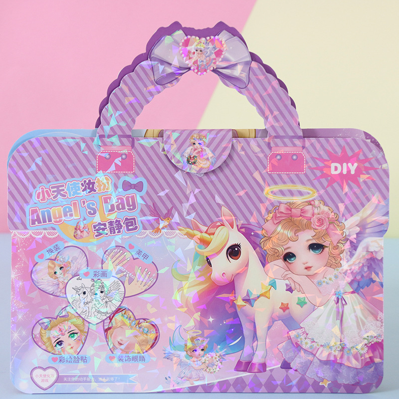 Pegatinas de dibujos animados para niños Conjunto de chicas lindas Pintura Vestir para colorear Belleza Hecho a mano Paquete de regalo de libro tranquilo de bricolaje