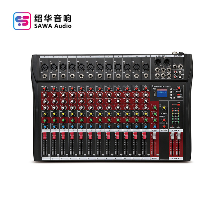 Mezclador profesional 6/8/12/16 etapa carretera banda de conferencia rendimiento pequeño portátil USB con Bluetooth Monitor DJ