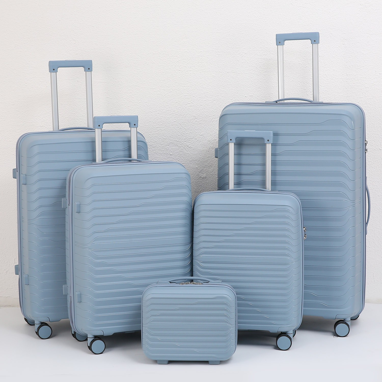 Procesamiento personalizado con cremallera caja de tracción casco duro casco 20 2428 pulgadas 5 piezas maleta de embarque