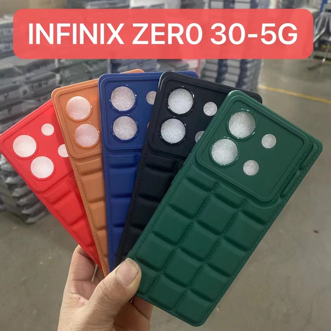 适用infinix传音型号 Zero30 5G方格亮眼睛TPU车线精孔气垫手机壳