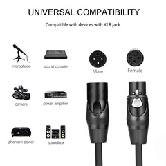 Factory direct selling XLR male to female audio cable balanced XLR connector power amplifier microphone extension cable