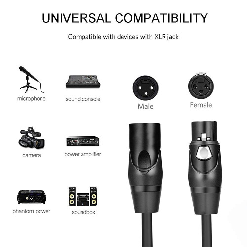 Factory direct selling XLR male to female audio cable balanced XLR connector power amplifier microphone extension cable