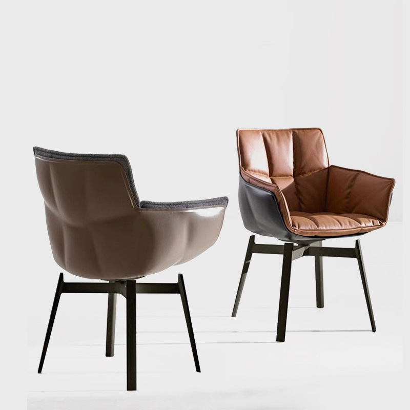 Nordic Creative Dining Chair Muscle Chair Simple Modern Nordic Leisure Designer Rotating FRP Rice Husk Negotiation Chair