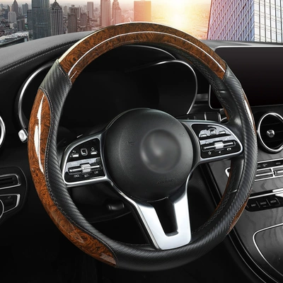 Foreign Trade Dropshipping Car Steering Wheel Steering wheel cover - round-elegant-coffee-38cm-remarks-on-size