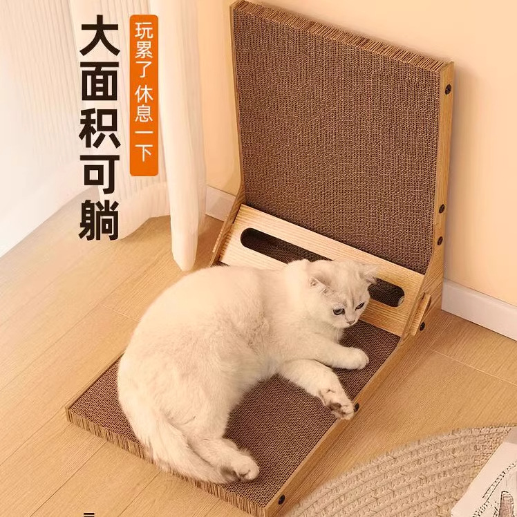 Placa de raspado para gatos tipo l, nido para gatos, todo en uno, resistente al desgaste, sin astillas, placa de garra de gato vertical, núcleo de reemplazo, garra de pulido de juguete para gatos de papel corrugado