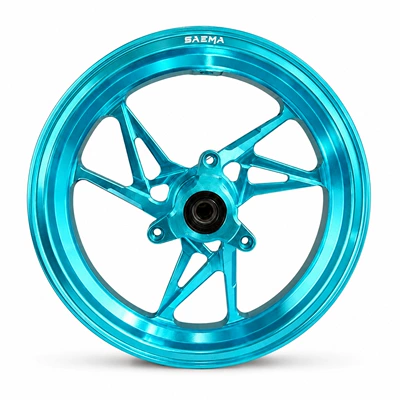 Modified 10-Inch 2.15 Aluminum Alloy Rims with 7.0 Hole Spacing for Niu Ninebot, Little Turtle, and Ghost Fire Off-Road Motorcycles (Motorcycle wheel hub) - lake-blue