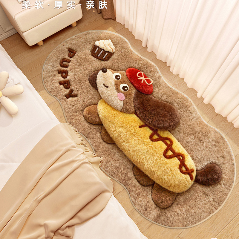 cute small animal cashmere-like long rug decoration living room bedroom stain-resistant plush easy-care sofa bedside blanket
