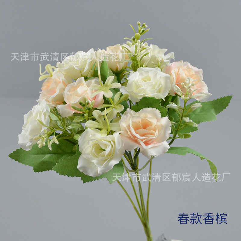 22 rosas de diamante paquete de otoño primavera corona floral centro comercial vitrinas para colocar sala de estar comedor decoración