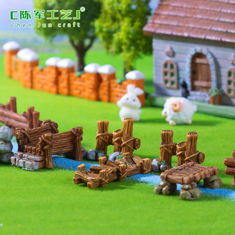 微景观创意木板石头栅栏短桥 园艺造景diy装饰品配件生态瓶小摆件|undefined
