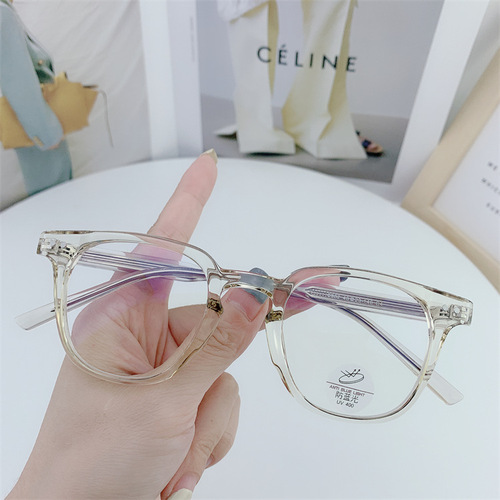  New Xiaohongshu-Style Eyeglass Frames: Board Material with Inserted Core, Myopia Lenses, Clear-Looking Design, Anti-Blue Light, and Plain Glasses