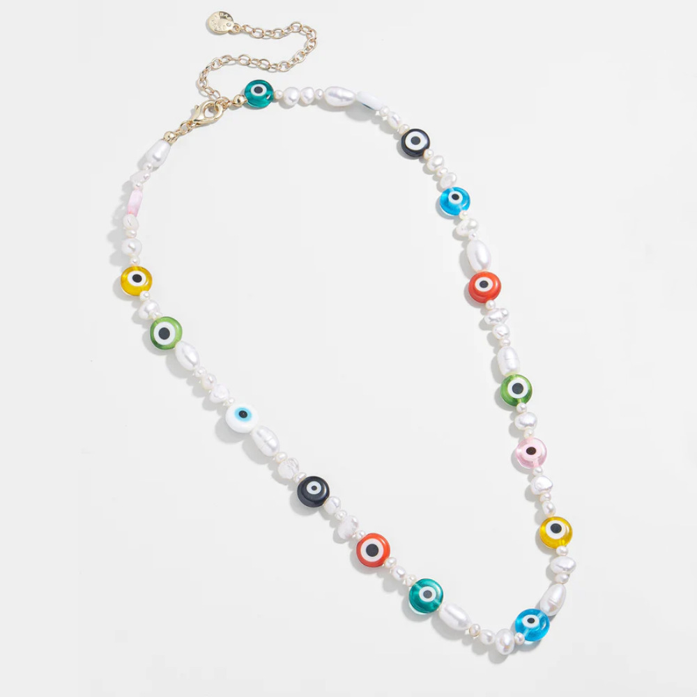 Mode Œil Perle Verre Le Cuivre Tricot Collier 1 Pièce display picture 4