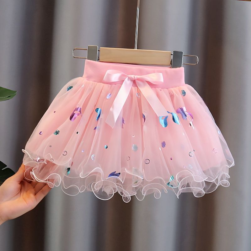 Girls' Half Skirt Tulle Dress 2025 Summer New Children's Princess Dress Puffy Skirt Versatile Stylish Short Skirt for Girls