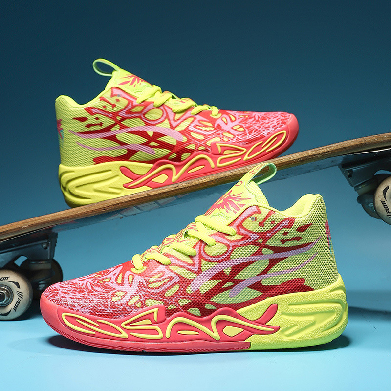 Tres bolas de cuatro generaciones de zapatos de baloncesto para hombres zapatos de fútbol de combate respirables estudiantes de secundaria fricción juvenil sonido Duck Duck zapatos de fútbol