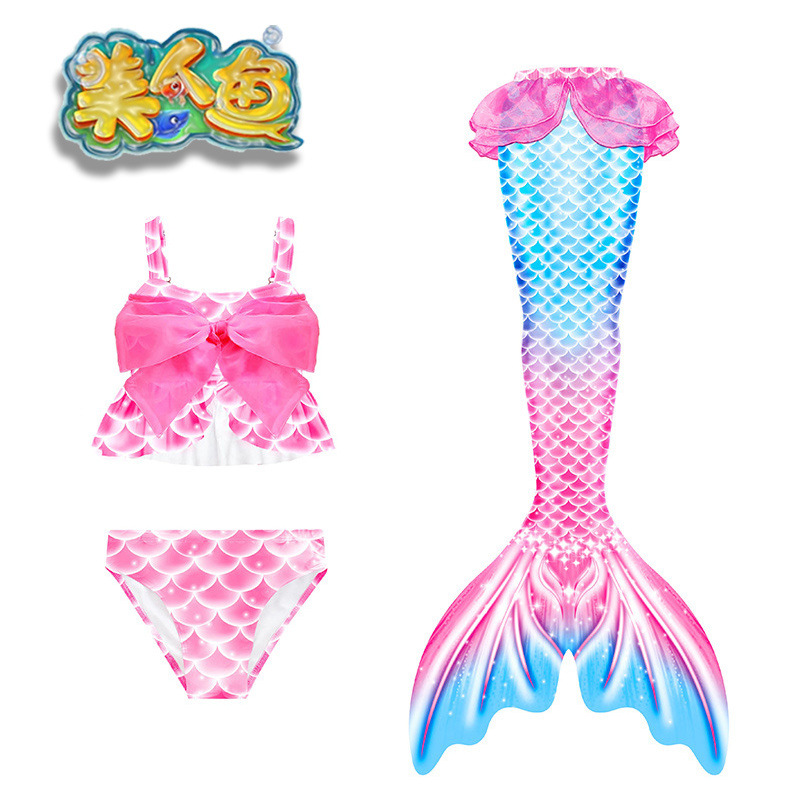 Niños sirena de cola set femenino de verano bebé trajes de baño niña pequeña falda de princesa 2023 nuevo