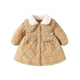 女童棉服外套冬装2023新款宝宝洋气加绒夹棉棉袄小童冬季儿童棉衣