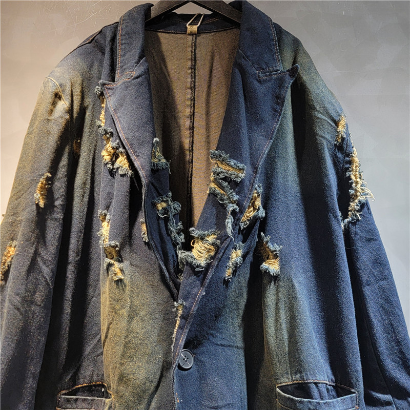 Chaqueta Vaquera Desgastada con Rotos Denim