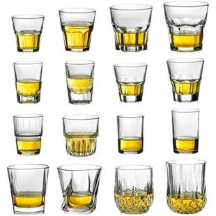 KTV钢化玻璃啤酒杯八角杯酒吧加厚威士忌餐厅易收纳可叠杯子