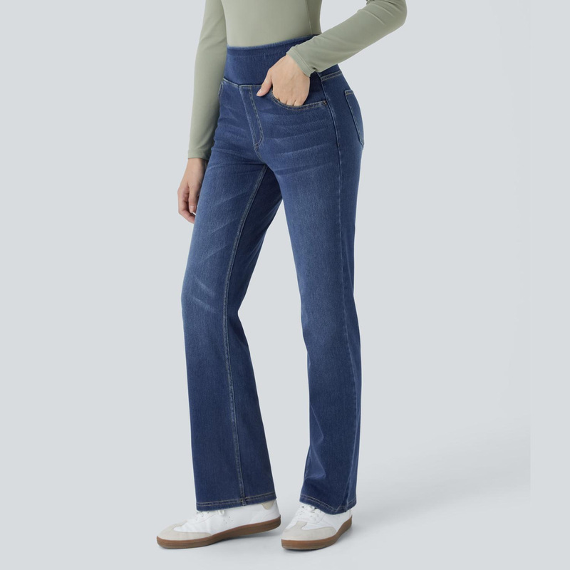 2025 European and American High-Waisted Loose Zipper Straight-Leg Jogger Pants Slim-Fit Wide-Leg Women's Jeans Versatile Stylish Commuter Wear