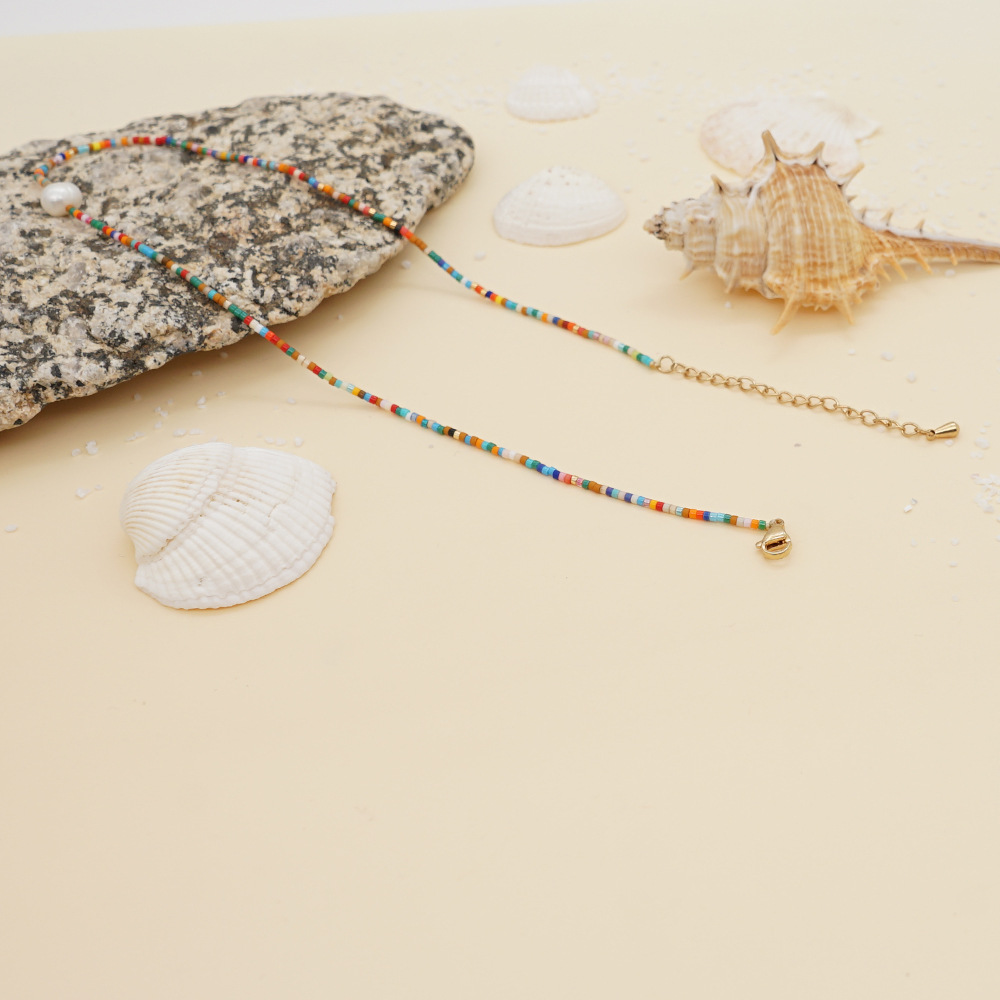 Bohemia ethnic Miyuki beads freshwater pearl handmade necklacepicture4