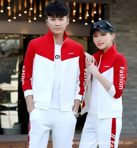夏款情侣装春秋2020新款白色韩版潮流外套两件休闲卫衣运动套装男