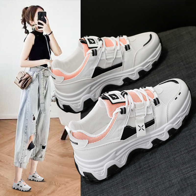 Father's shoes 2021 Spring new pattern Versatile ventilation ins student Korean Edition leisure time The thickness of the bottom gym shoes Q7805