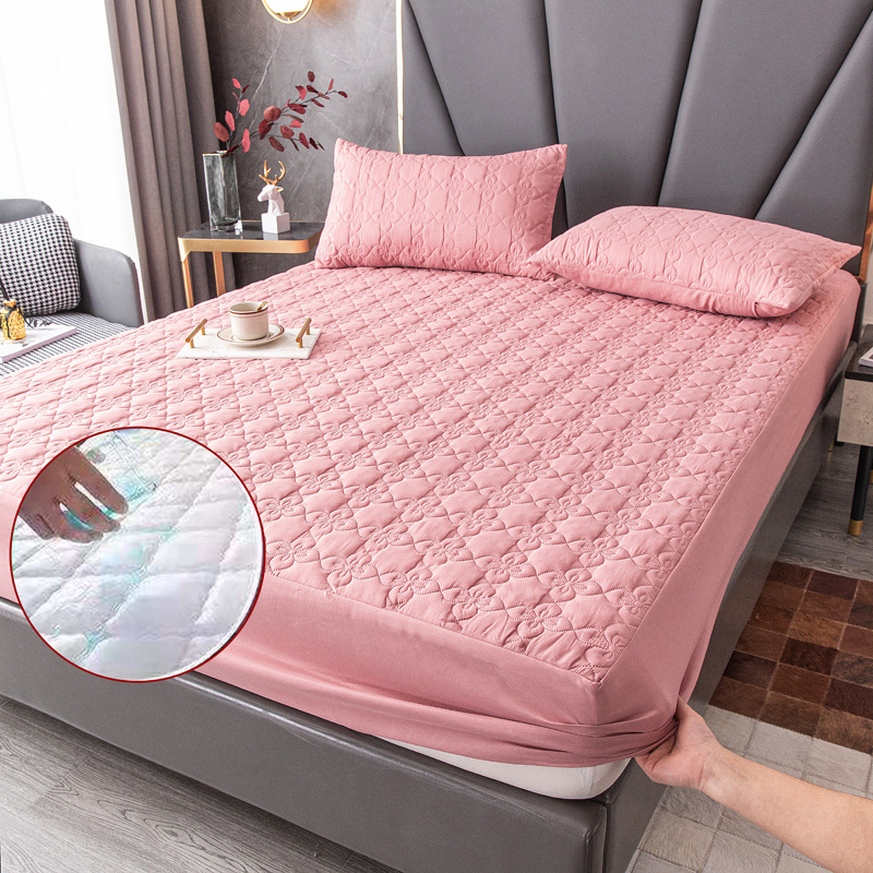 Comercio exterior fittedsheets impermeable colcha acolchada colcha al por mayor cubierta protectora del hotel cepillado cubierta de polvo aislamiento de orina