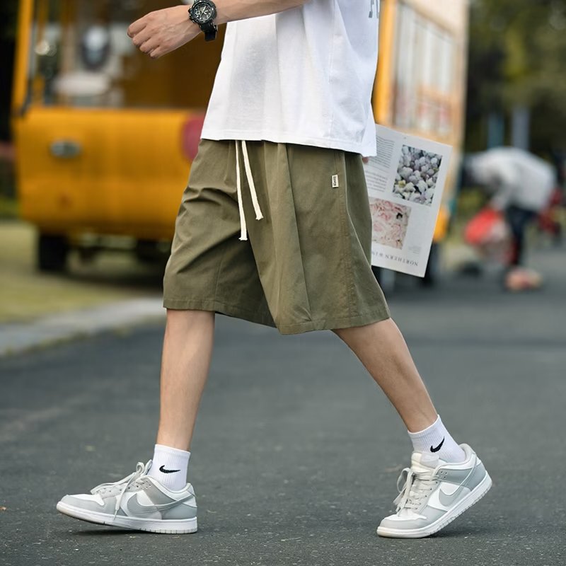 Japanese style workwear shorts men's summer thin loose all-match fifth pants American retro straight sports casual middle pants Japanese style workwear shorts men's summer thin loose all-match fifth pants American retro straight sports casual middle pants