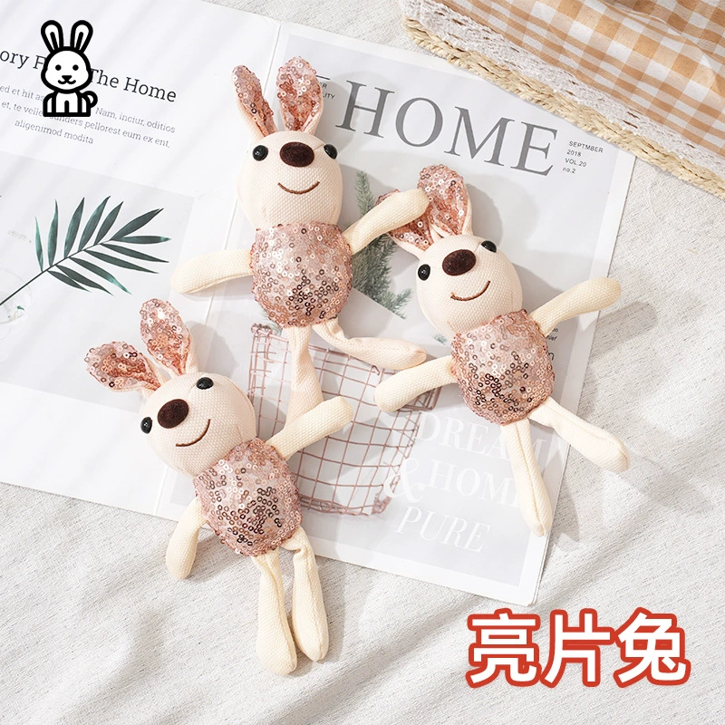 Оптовая Продажа с фабрики 18 см чистые Красные Блестки кролик плюшевые игрушки кролик кулон детская школьная сумка Одежда брелок аксессуары