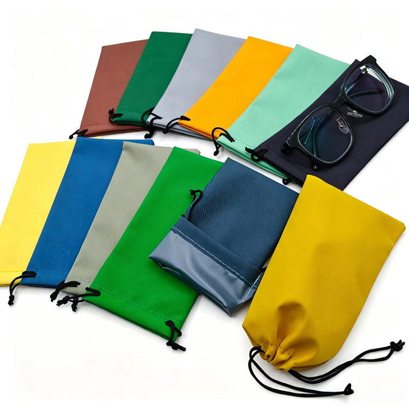 Logotipo personalizado enlaces bolsa de gafas de miopía gafas de sol cuerda de tracción bolsa de almacenamiento logotipo