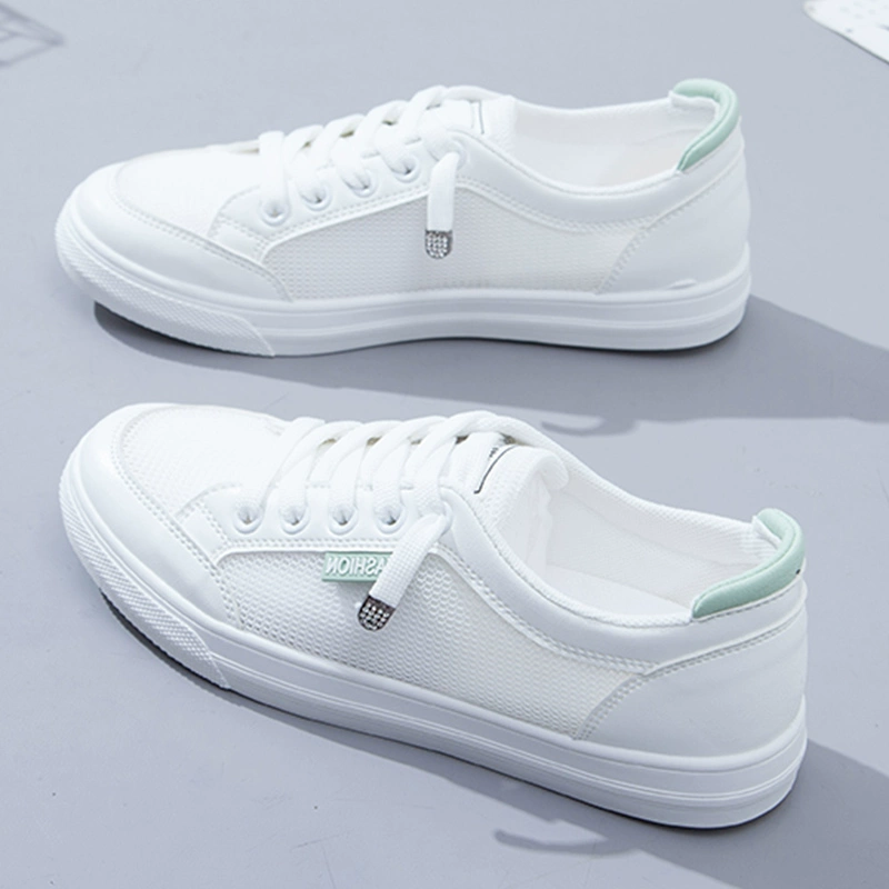 Белые туфли, женские кроссовки, новинка лета 2024, универсальные одинарные весенне-осенние сетчатые дышащие парусиновые тонкие спортивные туфли с сеткой