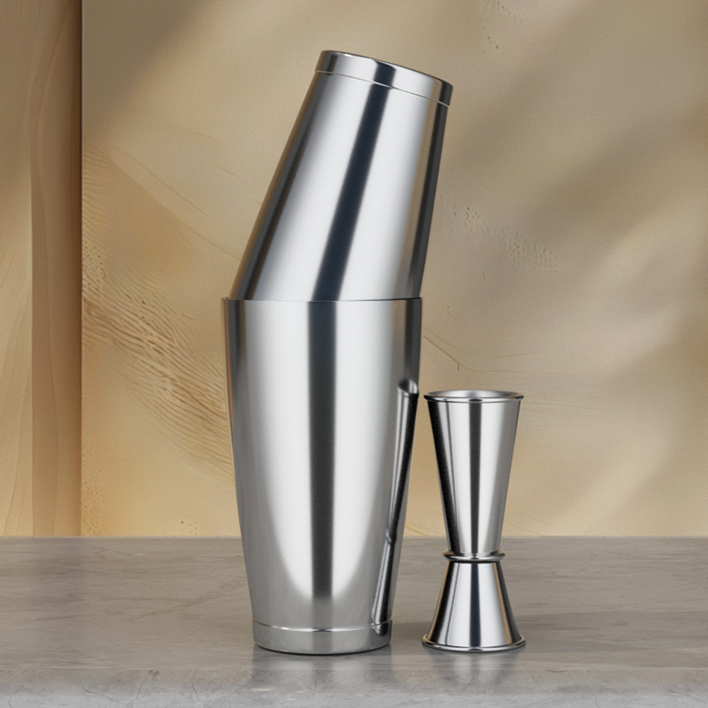 304 acero inoxidable Boston mezclador de cóctel shaker bar salón cuchara taza de medición conjunto de mezcla