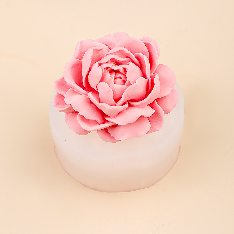 Cabeza de tigre flor de jazmín vela de aromaterapia molde de silicona flor de bricolaje jabón hecho a mano yeso molde de decoración de coche