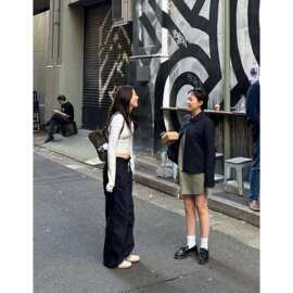 现 2026春季新款韩国设计师glo*ny李宥利同款宽松休闲裤