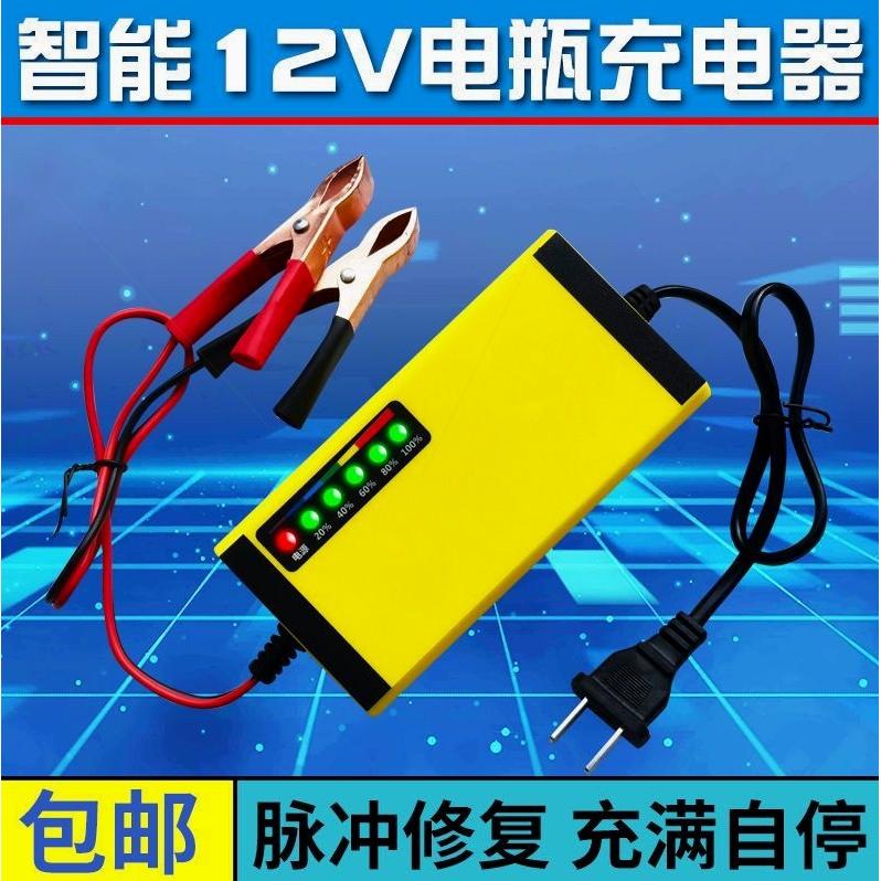 德国进口12V伏汽车小货车轿车摩托车电瓶充电机智能快速蓄电池通