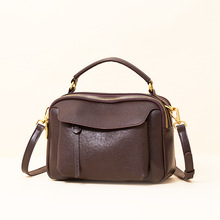 真皮波士顿女包跨境百搭复古包包女头层水晶植鞣牛皮手提斜挎包女