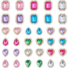 Y 44282 Heart Double Layer Sunflower Alloy Hand Sew Claw