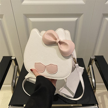 有货新款单肩斜挎女包高级质感挂件夏季简约可爱少女粉色卡通小包