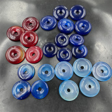 平价玉器 3厘米浅蓝色玛瑙平安扣吊坠 红玛瑙平安扣挂件 玉坠